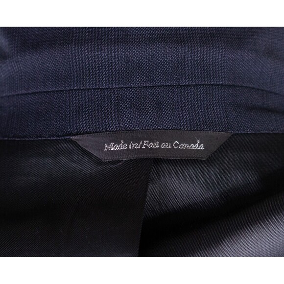 Paul Dione Wool Sport Coat Blazer Jacket 44r Solid Blue two Button Vent-Less - Picture 11 of 14
